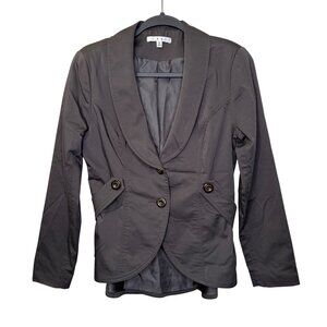 CABi Women’s Peplum Jacket Work It Blazer Charcoal Gray Long Sleeve Size 6